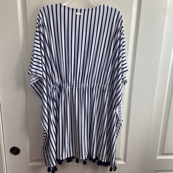 Cabana Life Embroidered Tasseled Swim Cover Up Nautical Blooms Size S/M - Picture 6 of 12